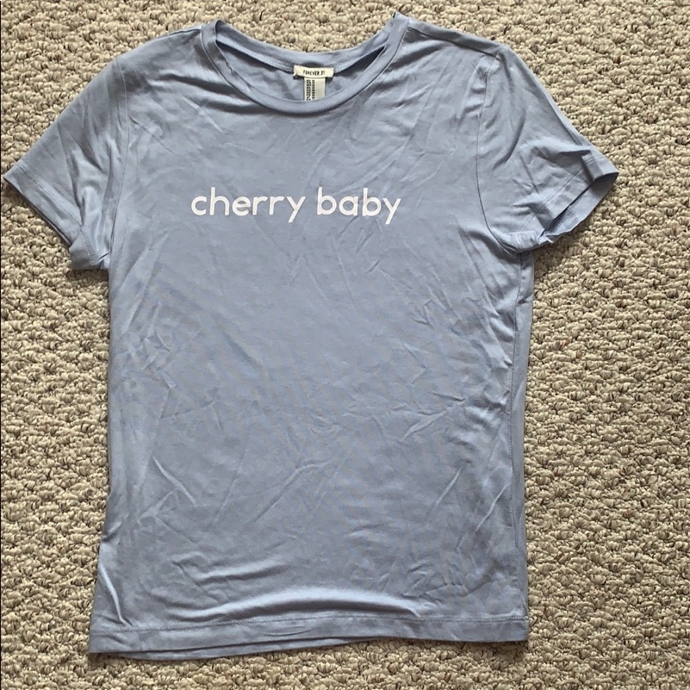 Baby blue cherry baby t shirt